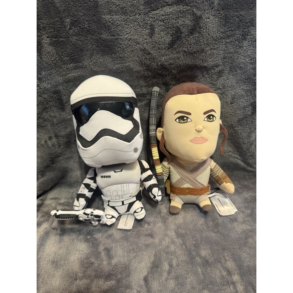 Lot Of 2 STAR WARS 9" Talking Plush Rey Doll And Stormtrooper Tested And Works